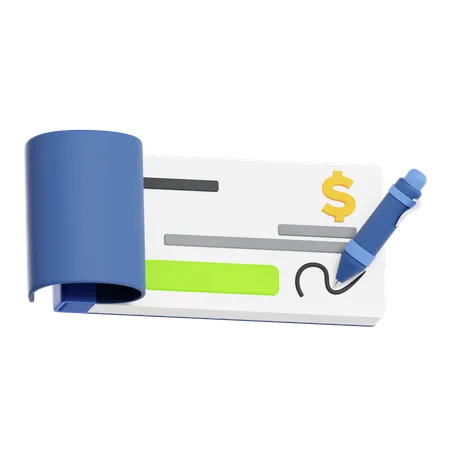 BANK CHECK  3D Icon