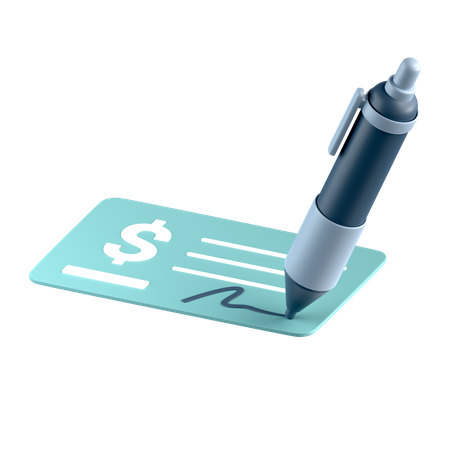 Bank check  3D Icon
