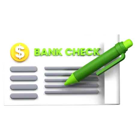 Bank Cheque 3 D Icon Illustration 3D Icon