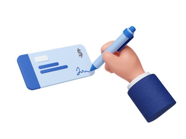 Bank Cheque  3D Icon