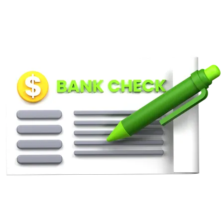 Bank Cheque  3D Icon