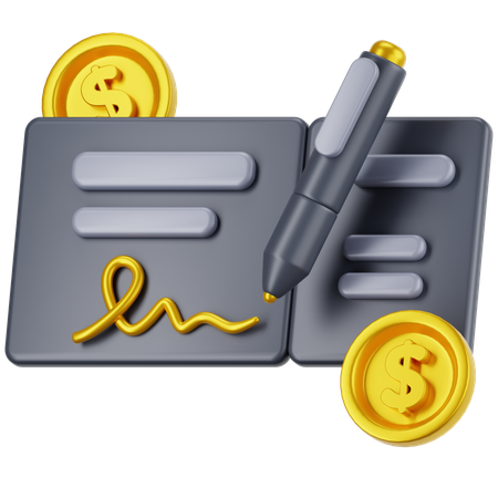 Bank Cheque  3D Icon