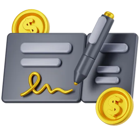 Bank Cheque  3D Icon