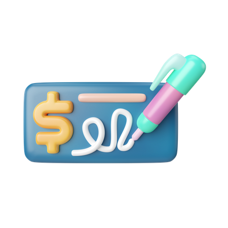 Bank Cheque  3D Icon