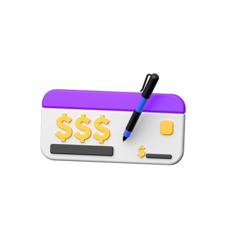 Bank Cheque  3D Icon