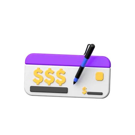 Bank Cheque  3D Icon