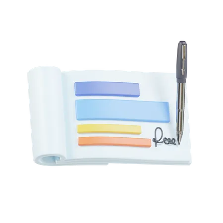 Bank Cheque  3D Icon