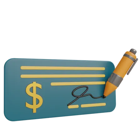 Bank Cheque  3D Icon