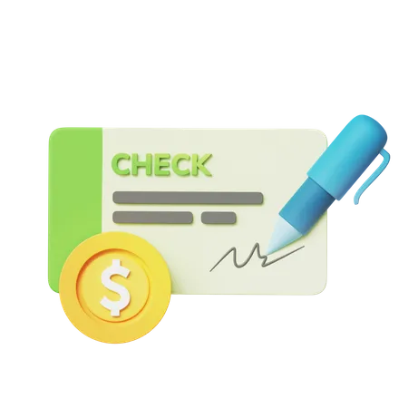 Bank Cheque  3D Icon