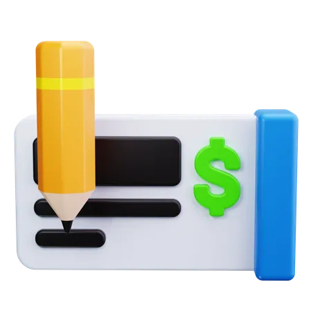 Bank Cheque  3D Icon