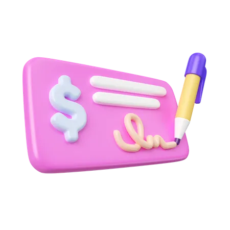 Bank Cheque  3D Icon