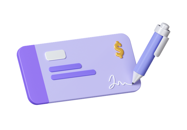 Bank Cheque  3D Icon