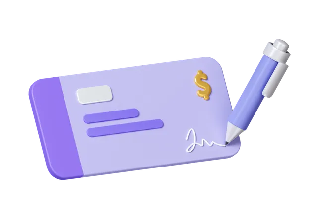 Bank Cheque  3D Icon