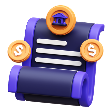 Bank Cheque  3D Icon