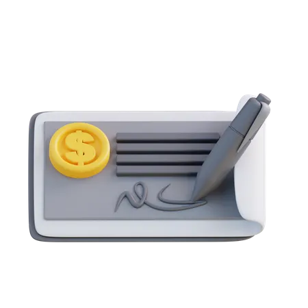 Bank Cheque  3D Icon