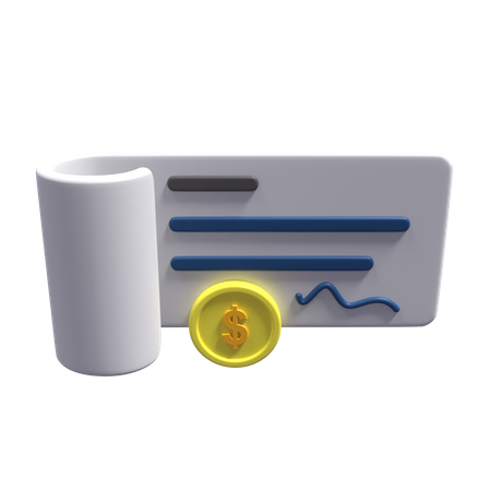 Bank Cheque  3D Icon