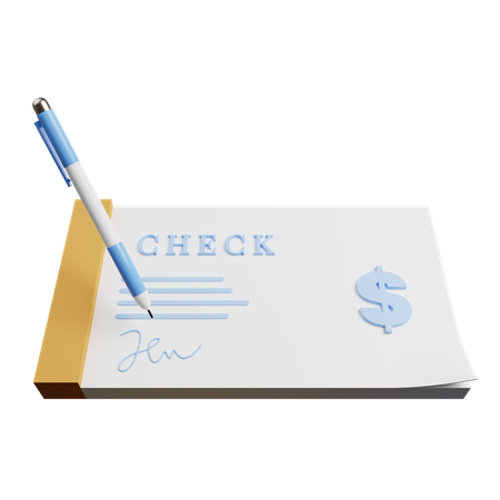 Bank Cheque  3D Icon
