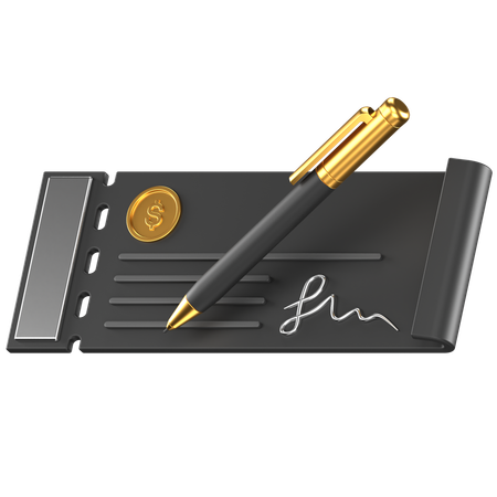 Bank Cheque  3D Icon