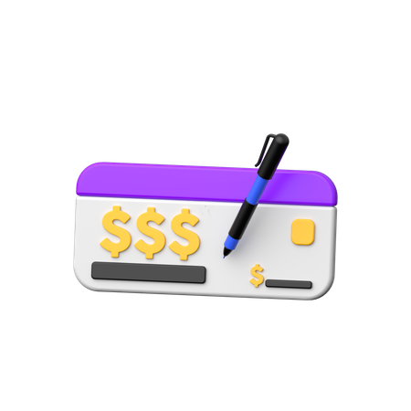Bank Cheque  3D Icon