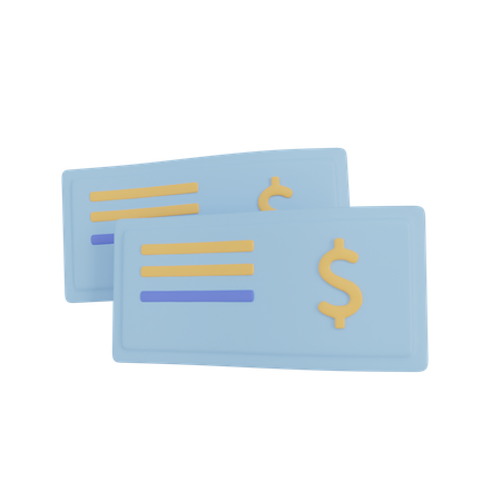 Bank Cheque  3D Illustration