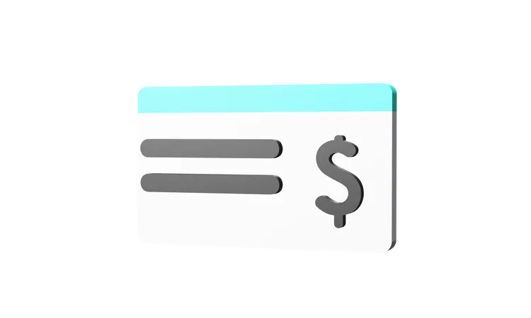 Bank Cheque  3D Illustration