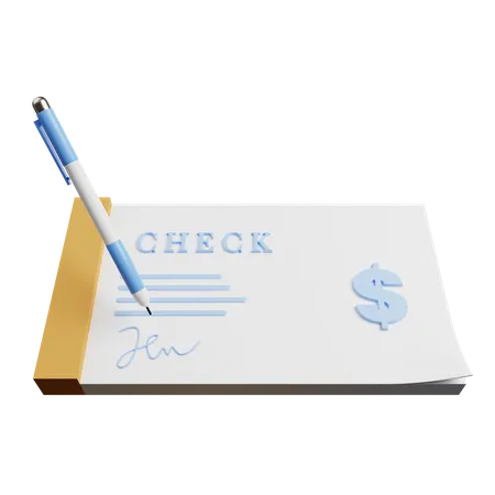 Bank Cheque  3D Illustration