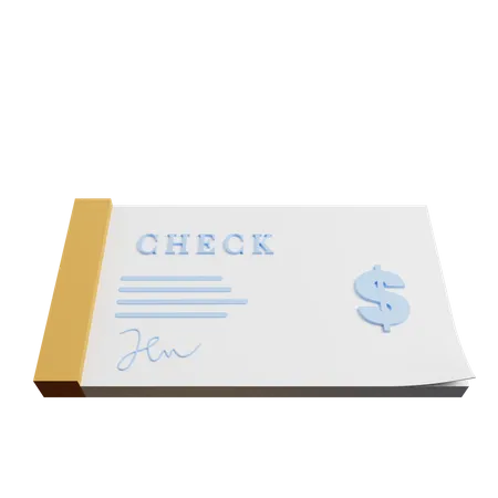 Bank Cheque  3D Illustration