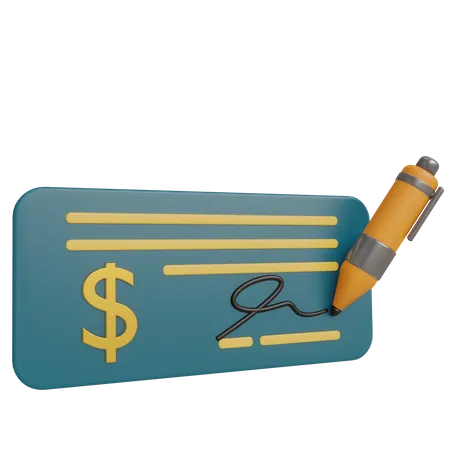 Bank Cheque Payment 3 D Objects With High Resolution 3D Icon