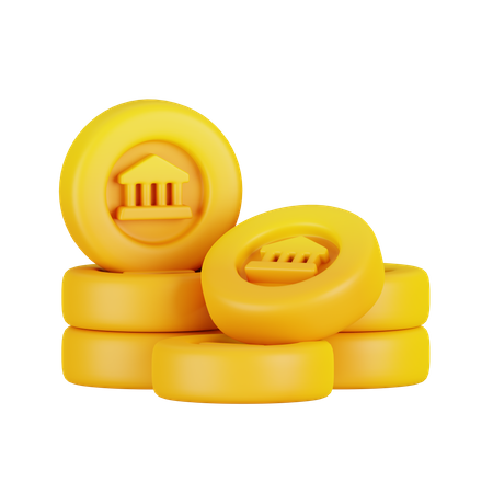 Bank Coins  3D Icon