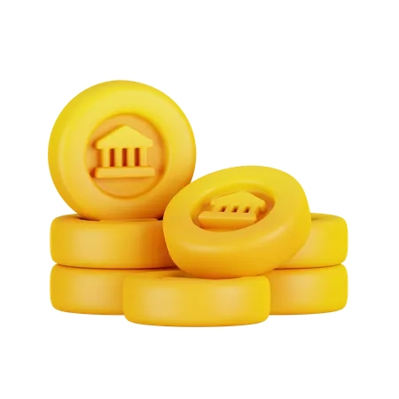 Bank Coins  3D Icon