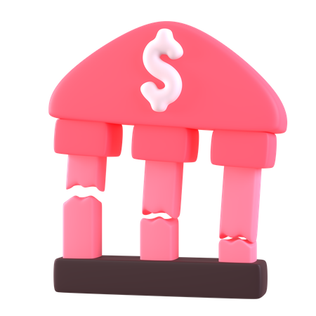 Bank Collapse  3D Icon