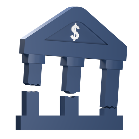Bank Collapse  3D Icon