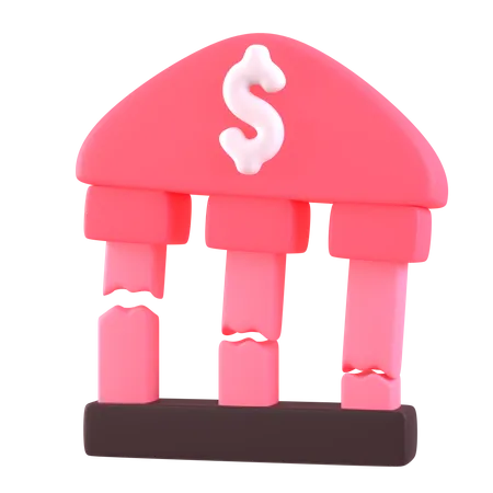 Bank Collapse  3D Icon