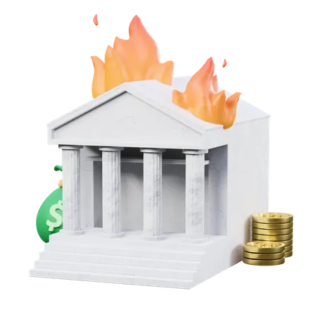 Bank Crisis  3D Icon