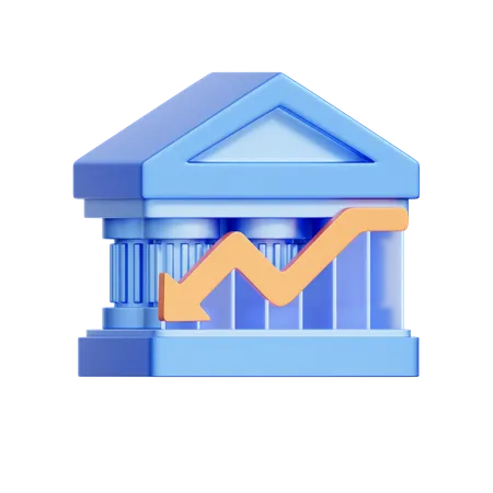 Bank Decline Chart  3D Icon