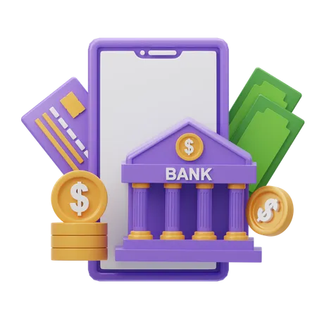 Bank Digital  3D Icon