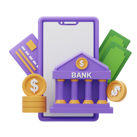Bank Digital  3D Icon