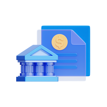 Bank Document File  3D Icon