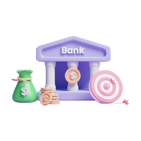 Bank Goal  3D Icon