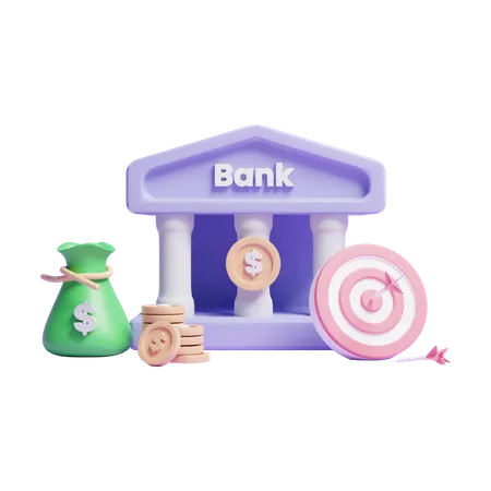 Bank Goal  3D Icon