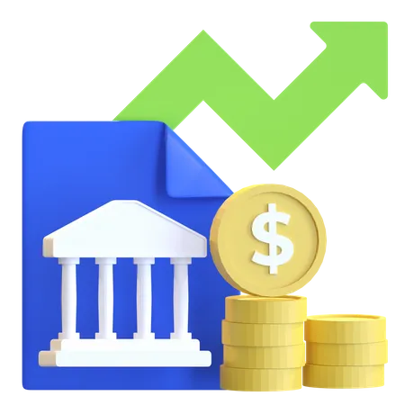 Investment Portfolio Bank Icon 3 D Illustration 3D Icon