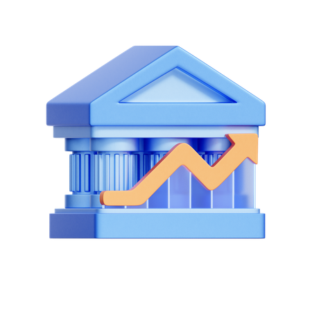 Bank Growth Chart  3D Icon