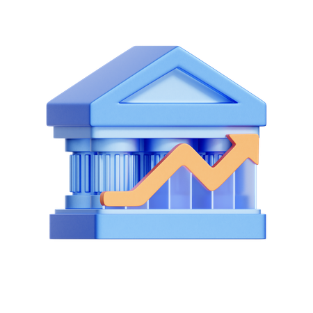 Bank Growth Chart  3D Icon