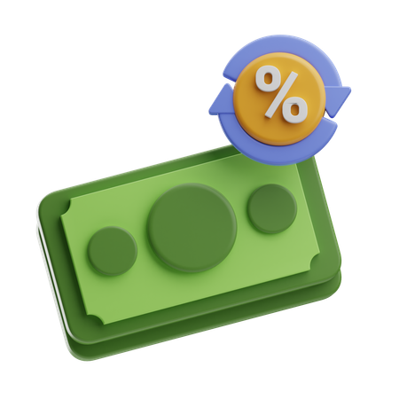 Bank Interest Rate  3D Icon