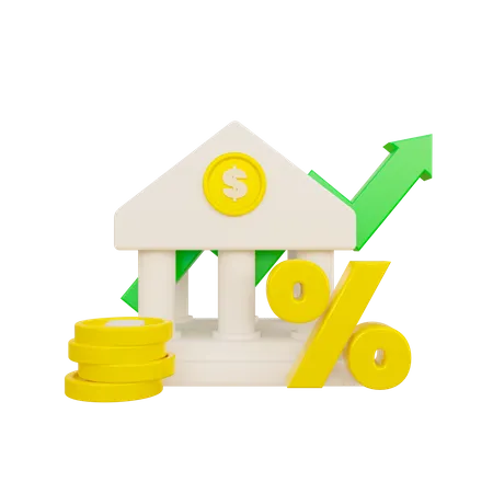 Bank Interest Rate  3D Icon