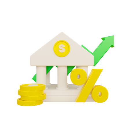 Bank Interest Rate  3D Icon