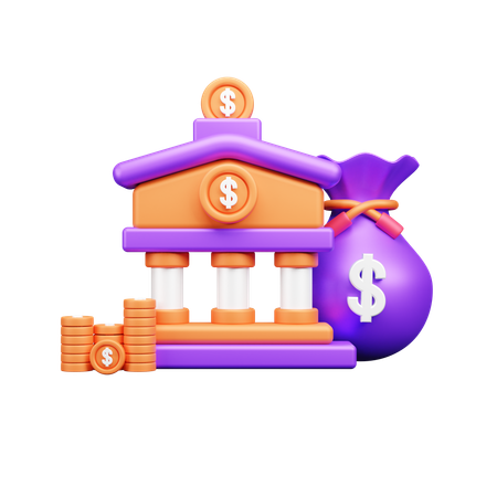 Bank Investment  3D Icon
