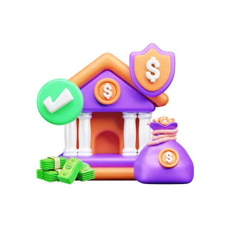 Bank Investment  3D Icon