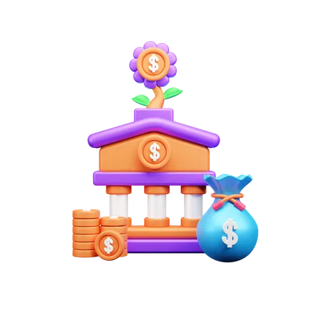 Bank Investment  3D Icon