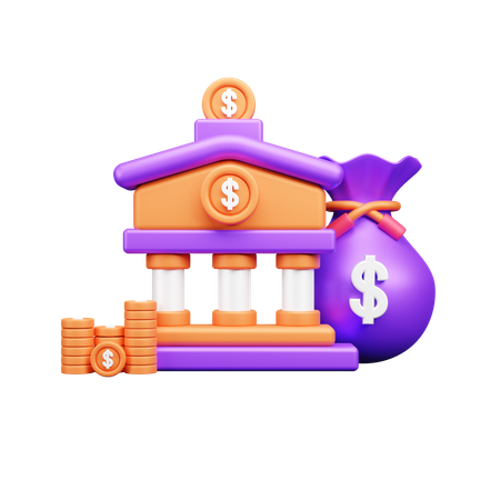 Bank Investment  3D Icon